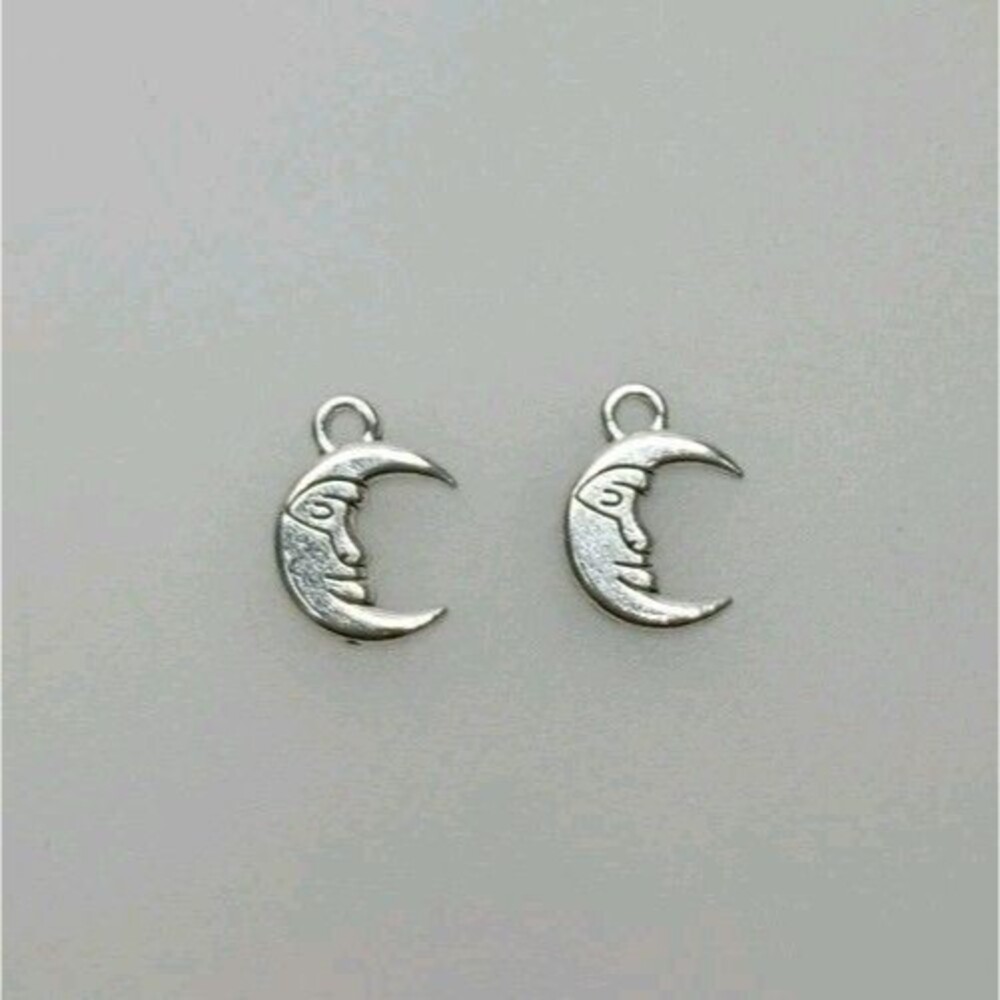 Set Silver Moon Charm For Jewelry Earrings